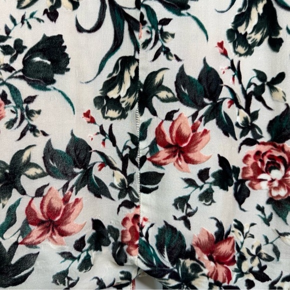 The Kooples Nude Silk Blend Moody Boho Velvet Floral Kimono One Size - Picture 10 of 14